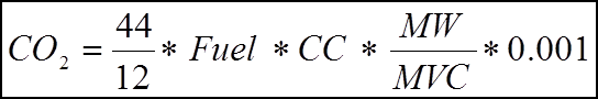 Equation C-5: Annual CO2 Mass Emissions from the Combustion of the Specific Gaseous Fuel for Tier 3